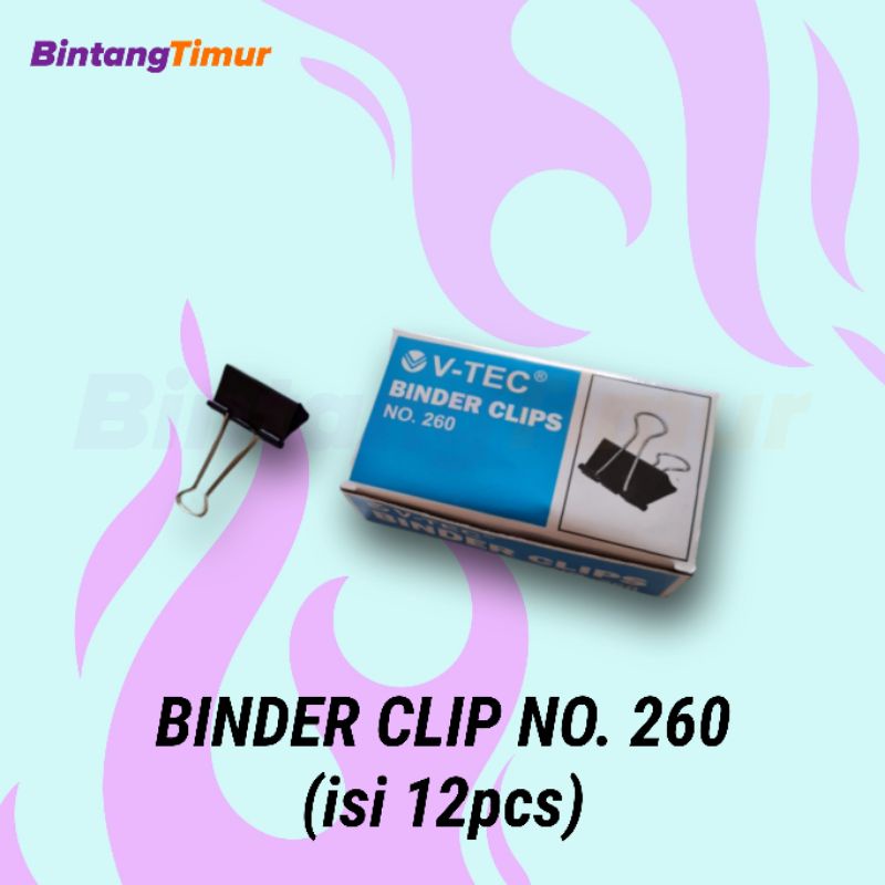 

Binder Clip no. 260 (1 pack isi 12pcs)