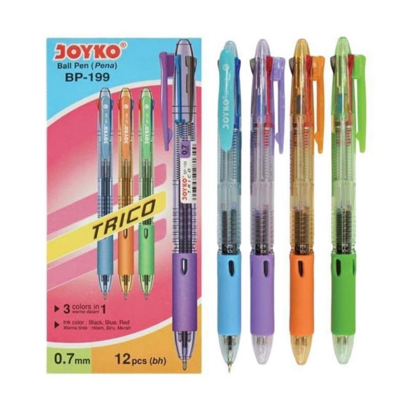 

joyko trico bp-199/ pulpen 3 colors in 1