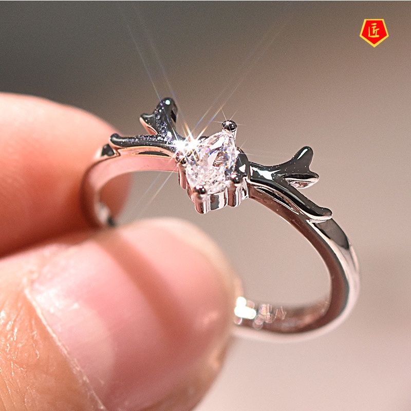 [Ready Stock]S925 Silver Fashion Simple Couple Ring Personality