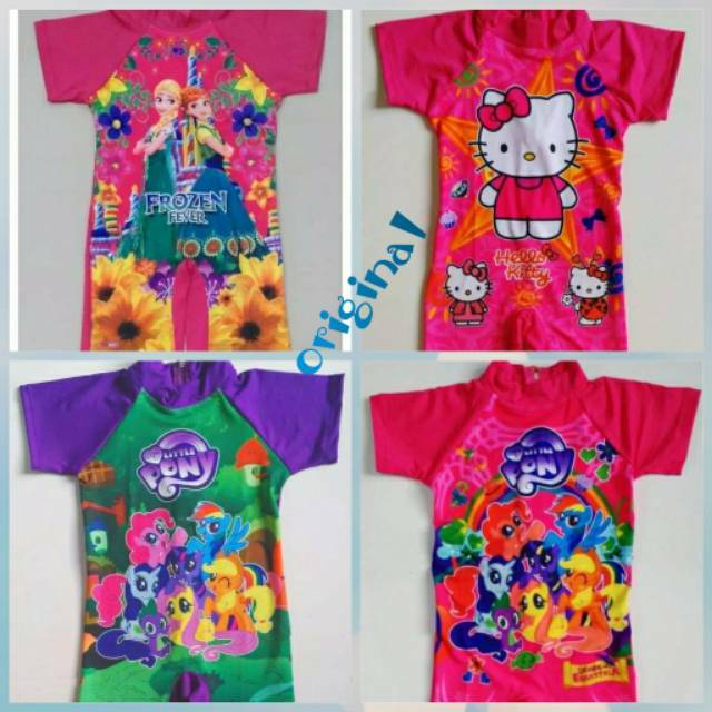 BAJU RENANG ANAK CEWEK HELLO KITTY / KUDA PONY / FROZEN BEN'S ORI ORIGINAL