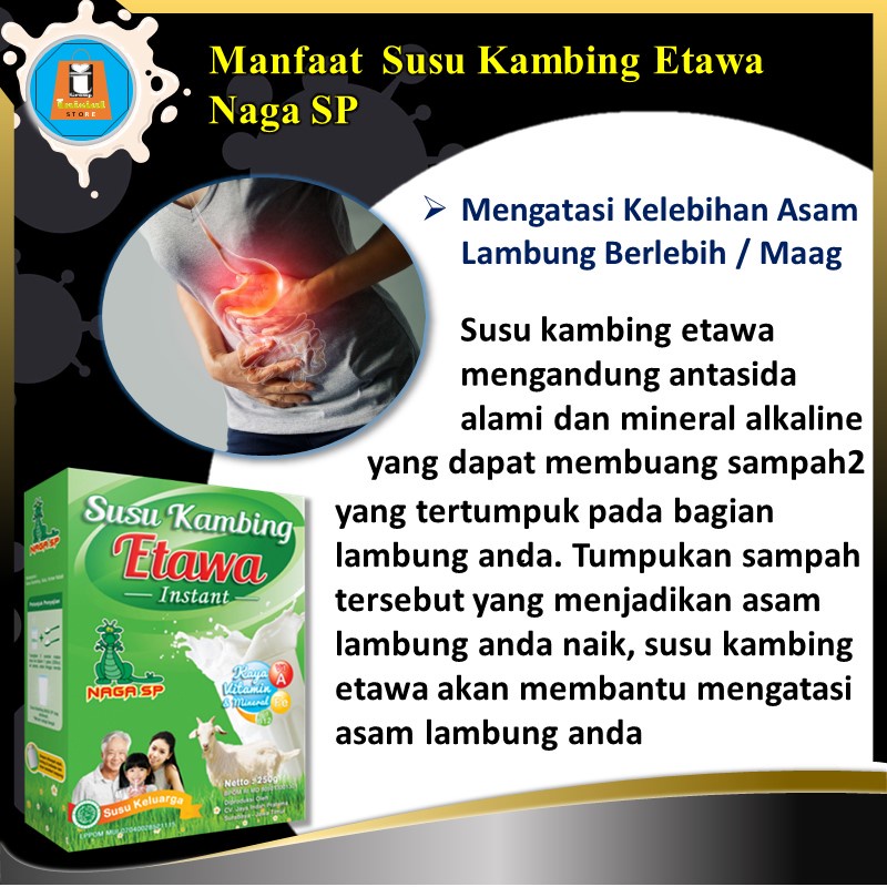 Susu Kambing Etawa Bubuk Naga SP 250gr Untuk Penyakit Asma Sesak Napas dan Gangguan Pernapasan TBC-3