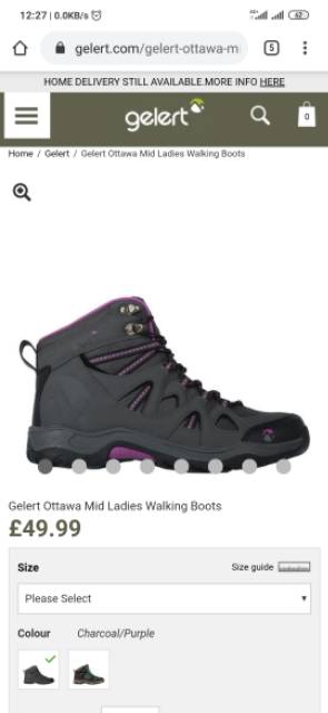 gelert ottawa mid ladies walking boots