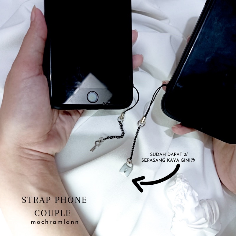 STRAP PHONE COUPLE KUNCI GEMBOK/ HARGA SDH 2/ HARGA SEPASANG/ STRAP GANTUNGAN CASE HP