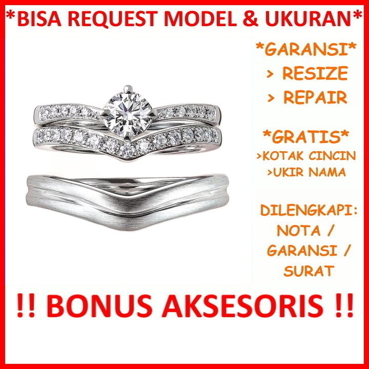 Gratis Ukir Nama Garansi Silver Asli Bisa Pesan Model Cincin Kawin Couple Perak Tunangan Nikah Id533