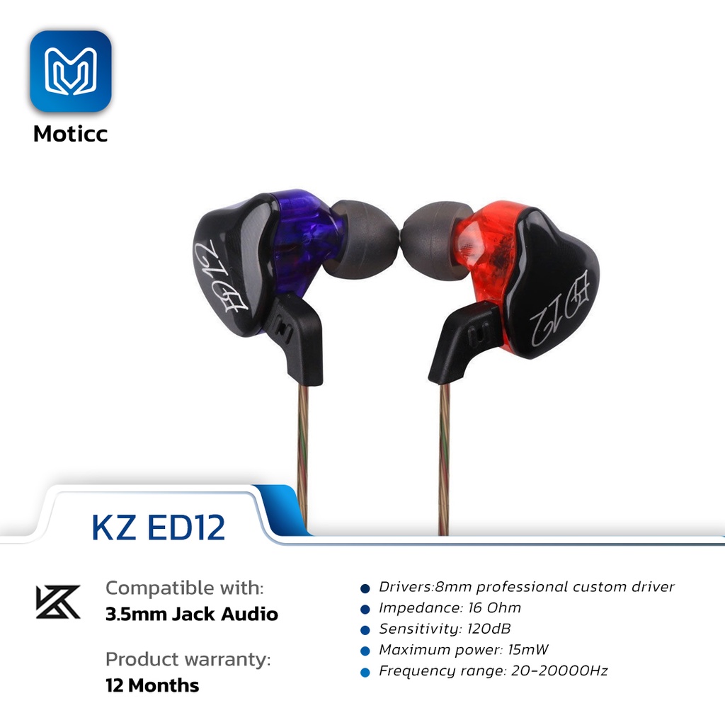 KZ ED12 with Mic 1DD Dynamic Bass Monitoring Earphone