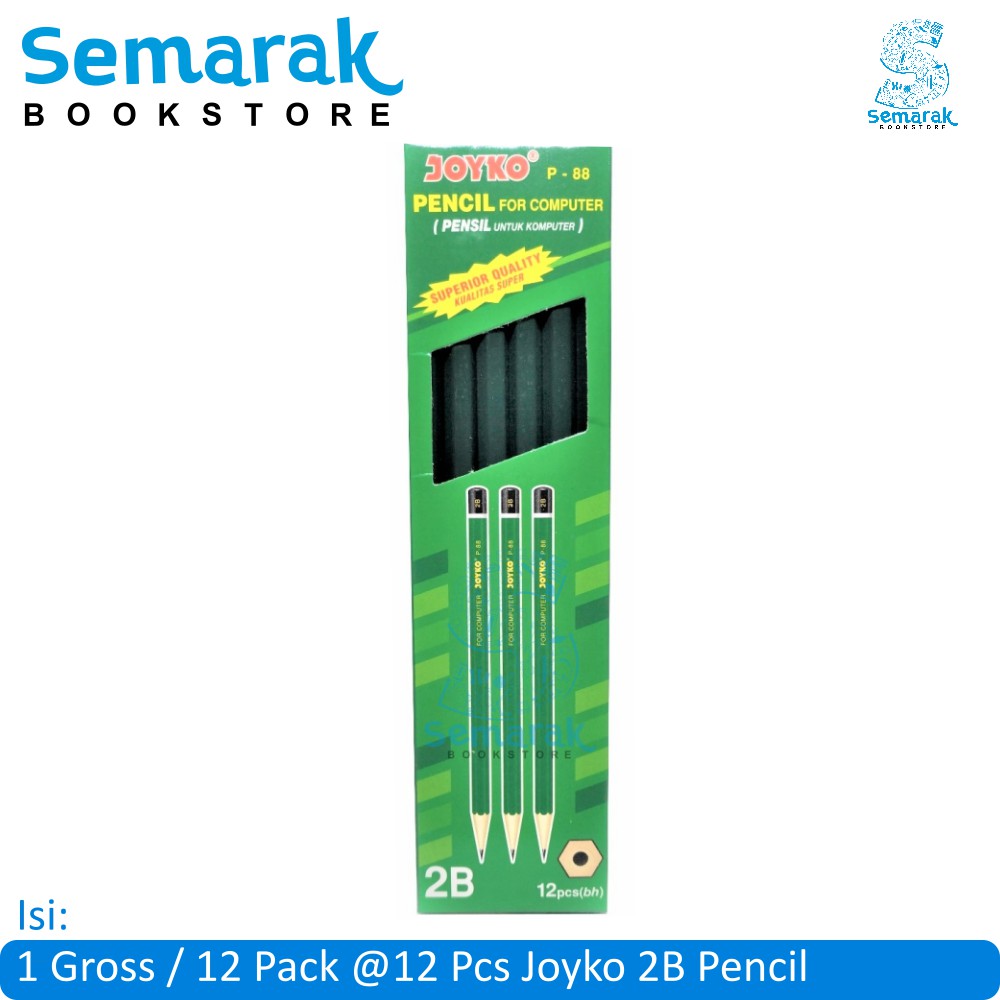 

Joyko P-88 2B Pencil For Computer [1 Gross/12 Pack @12 Pcs]