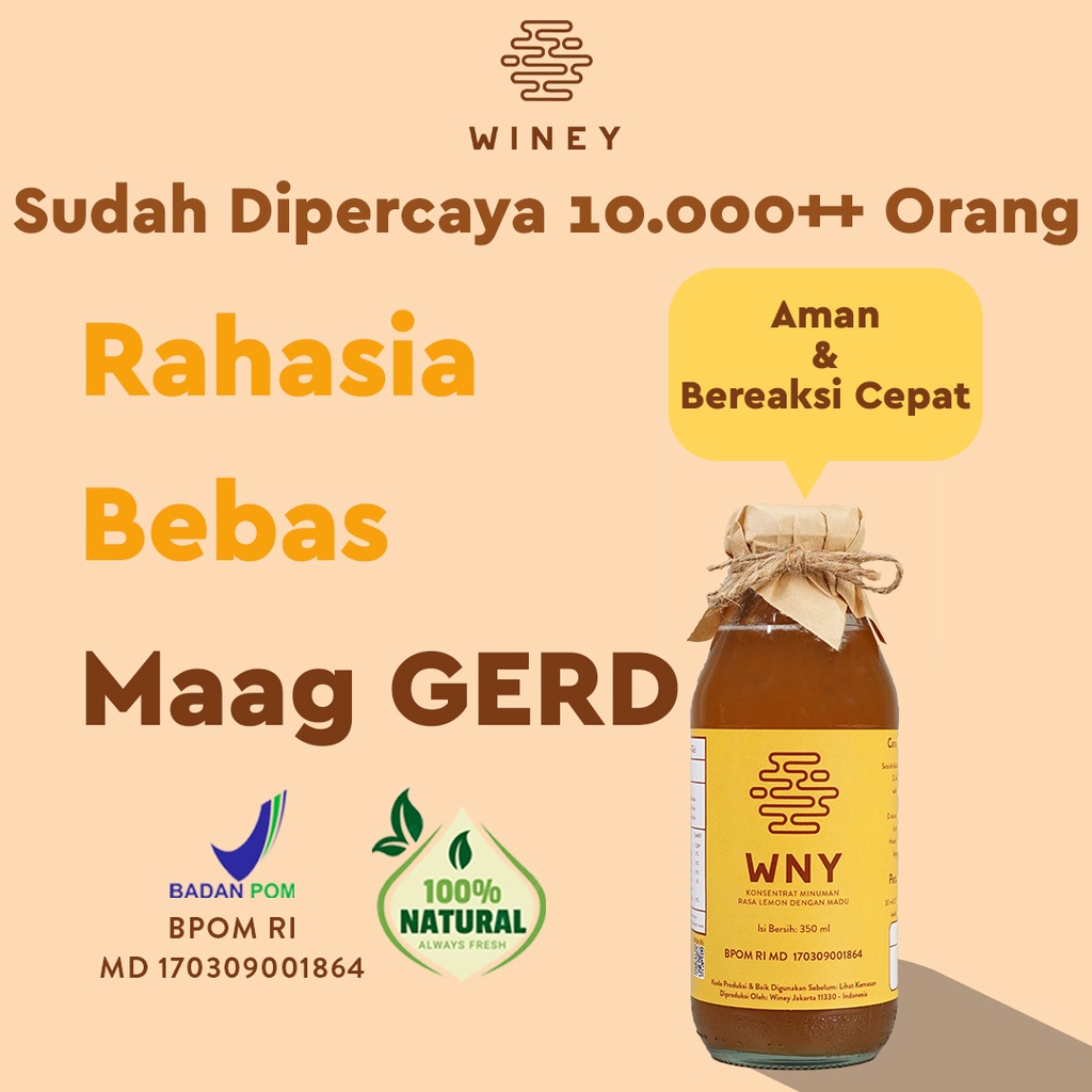 WNY | MENGATASI GERD, ASAM LAMBUNG | Winey Healthy Drink | BPOM | HALAL | BERGARANSI