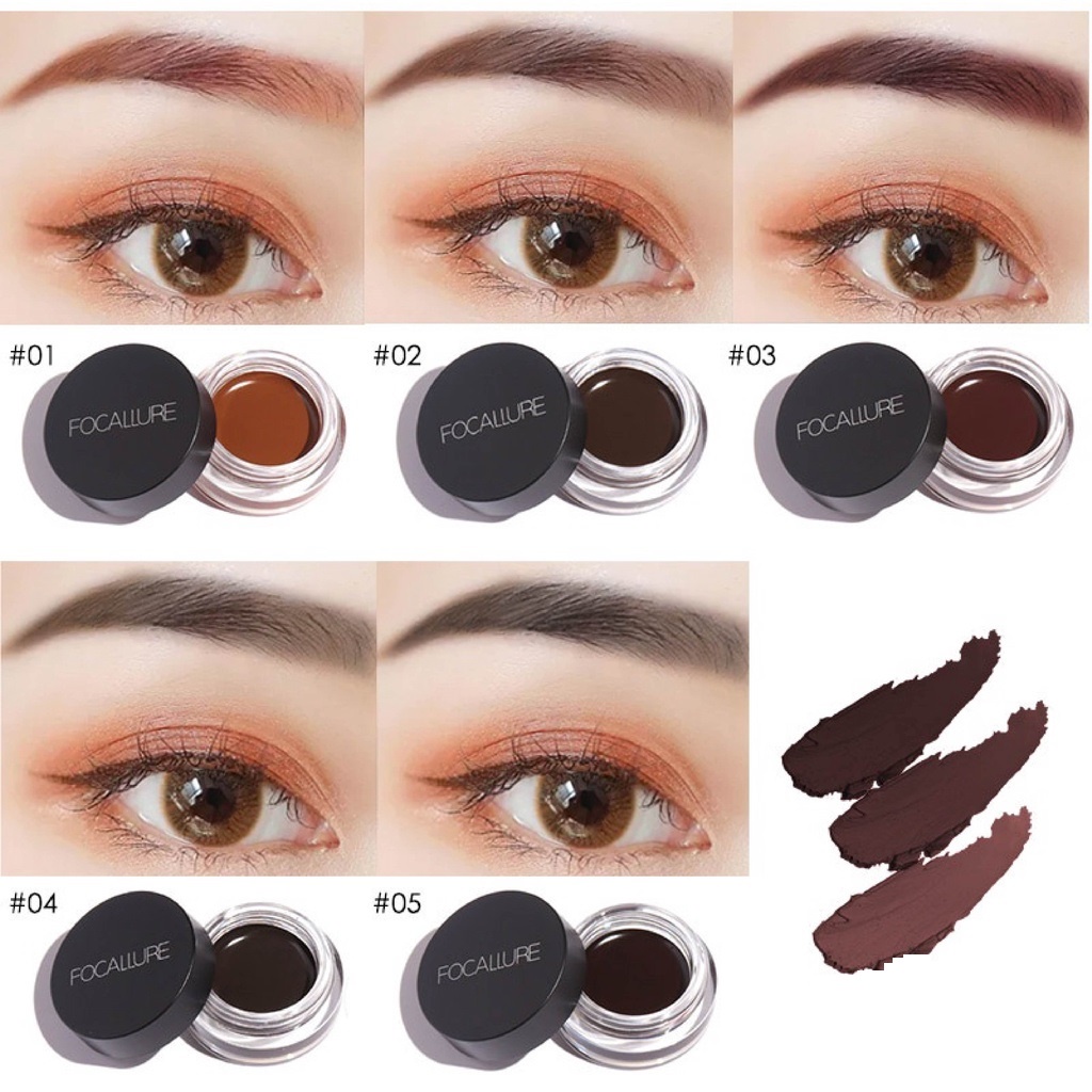 FOCALLURE Brows Gel Cream FA23 Eyebrow Cream Eyebrow Gel Waterproof Long Lasting BPOM (VH