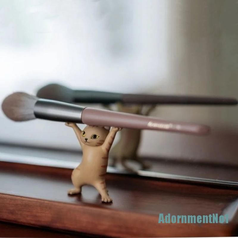 (AdornmentNo1) Stand holder Pulpen / stationery Desain Kucing Warna Acak Untuk Pelajar