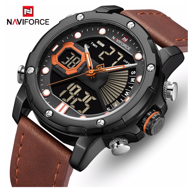  Jam  Tangan  Pria Leather Kulit Premium NAVIFORCE  9172 