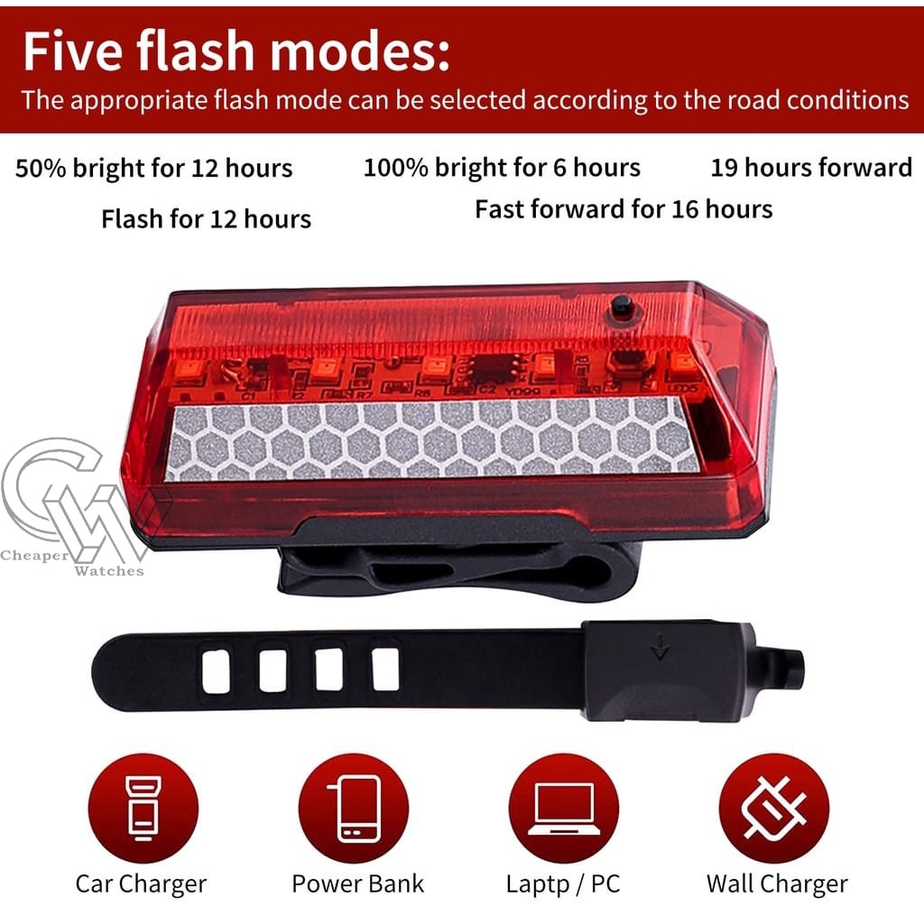 Cheaper-Lampu Sepeda LED BICYCLE TAIL LIGHT USB CHARGING TAILLIGHTS 120 LUMEN 240° VISIBLE