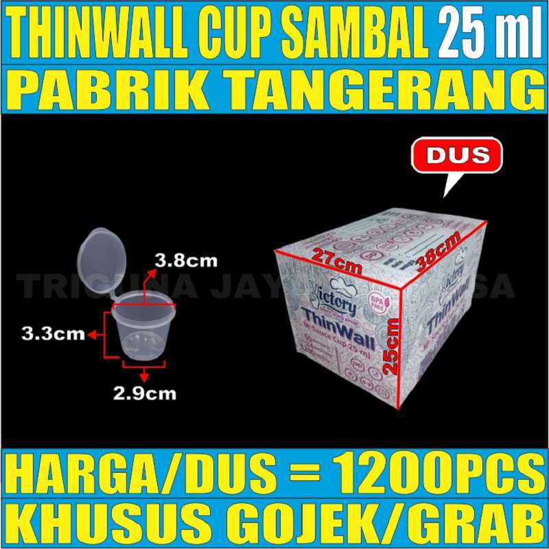 Thinwall Cup 25ml Per Dus Tempat Saos Saus Sambel Sambal Plastik