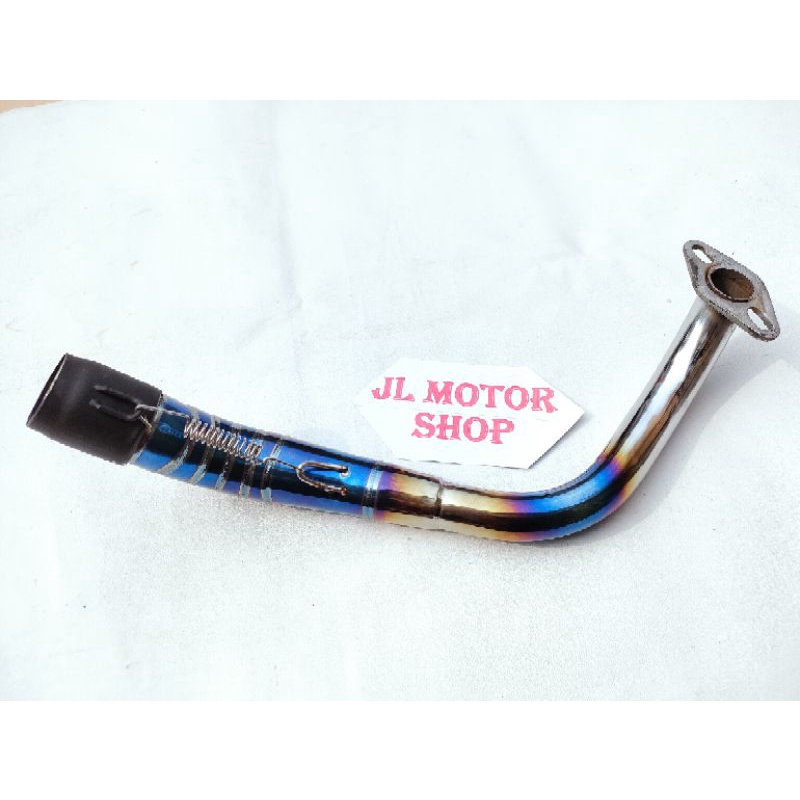 Pipa Leher Leheran Knalpot Tsukigi Jupiter Z Vega Supra Karisma Aerox Nmax Adv Pelangi Blue Rainbow