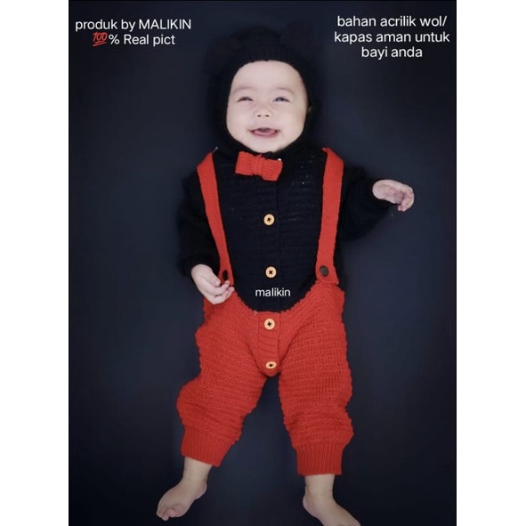 MALIKIN JUMPER BAYI MICKEY MOUSE UNISEX / JUMPER BAYI RAJUT / PAKAIAN BAYI HANGAT