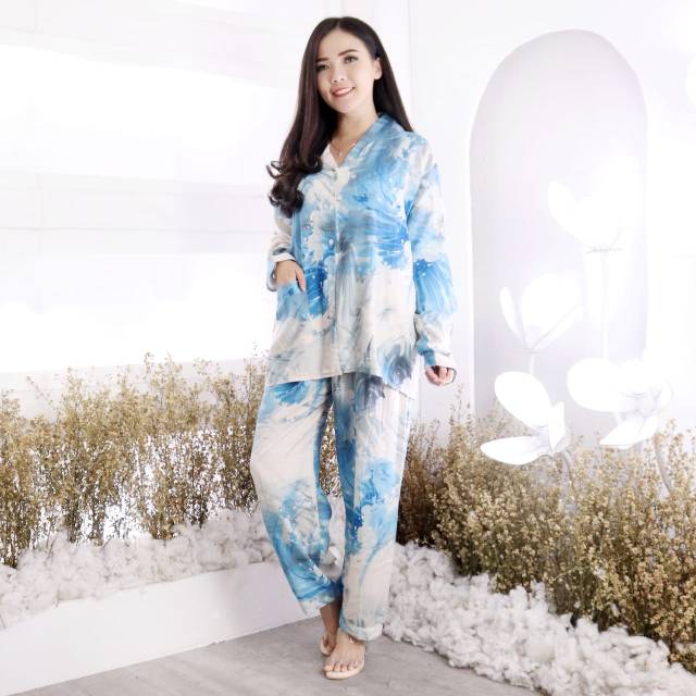 JOSJOLI_STORE/Piyama PP LIANA/Piyama Rayon Tie Dye Kekinian/Pakaian Tidur Wanita Dewasa LD 120 XXL