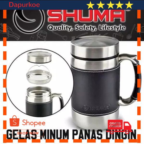 Terlaris Shuma Vacuum Mug BG 450 ML / Shuma Mug Kulit 450ml ORIGINAL ASLI Elegan