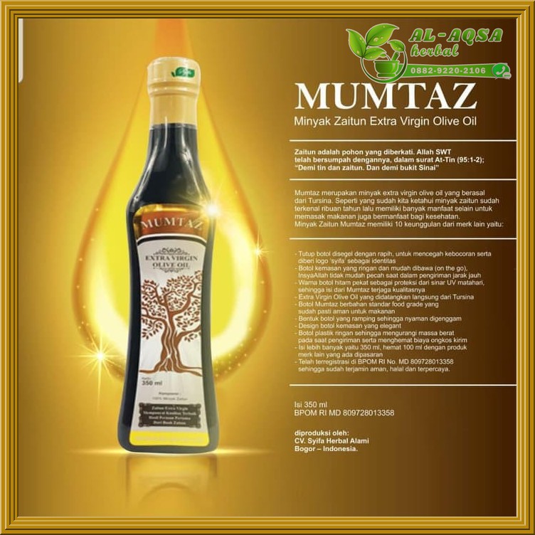 

Minyak Zaitun Mumtaz Exstra Virgin 350ml