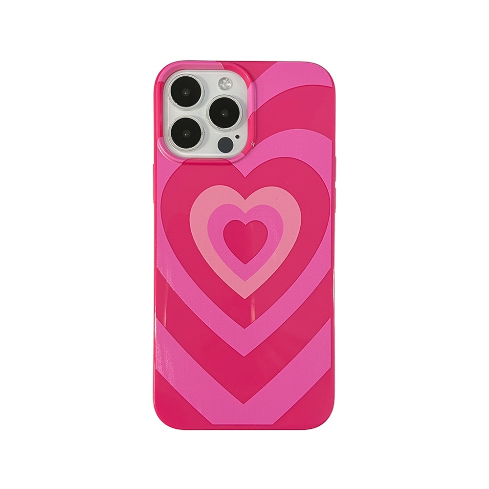 IPHONE Ins Pink Love Case Silikon Untuk Iphone14 7/8 SE 2020 7+8 PLUS 11 12 13 Mini PRO MAX Casing Cover Pelindung AT0186