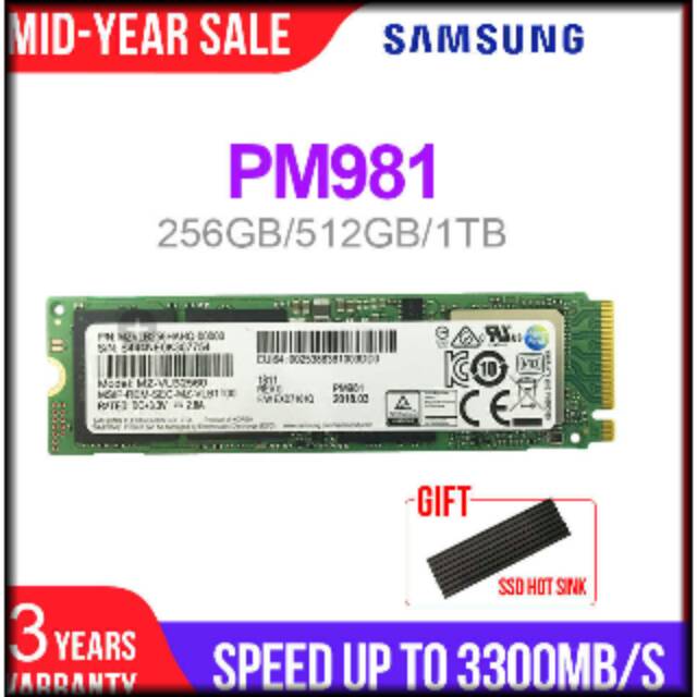 SSD M.2 NVMe PM981 256GB SAMSUNG