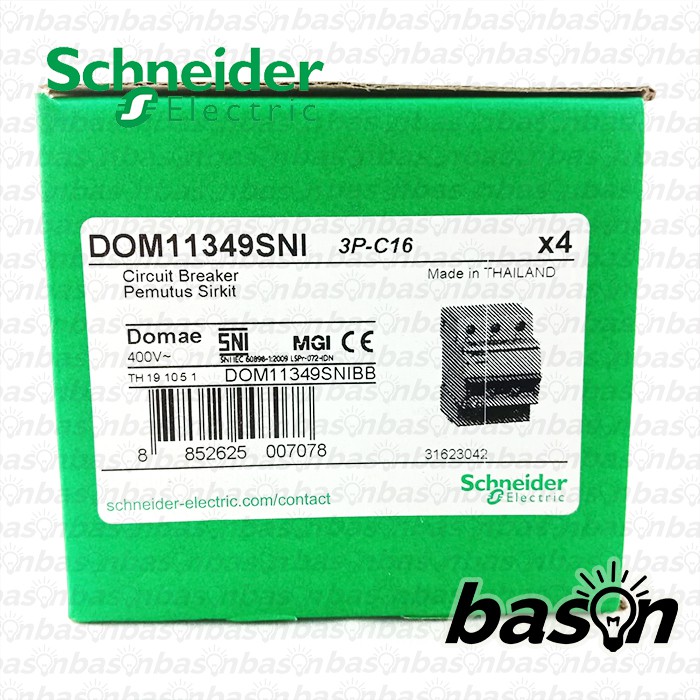 SCHNEIDER MCB Domae 3Phase - 6A - 10A - 16A - 20A - 25A - 32A - 40A - 50A - 63A - 3P