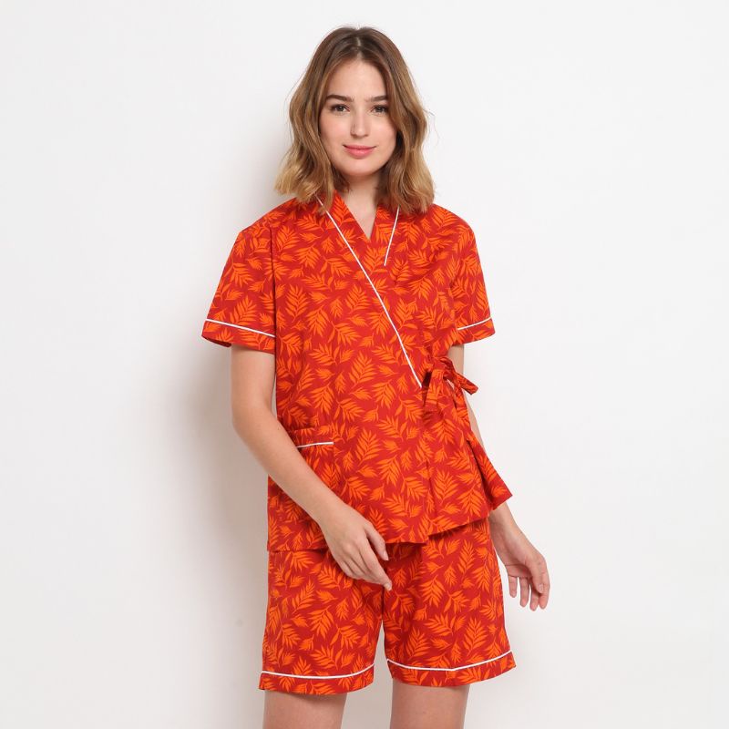 M,L - Baju tidur VIRGINIA kimono piyama virginia babydoll virginia red