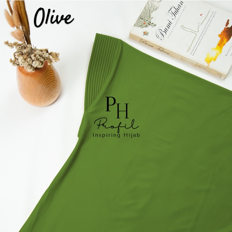 Jilbab Instan Bergo Hamidah Jersey Ukuran (XL) / Bergo Jersey Jumbo / Hijab jersey-Green Olive