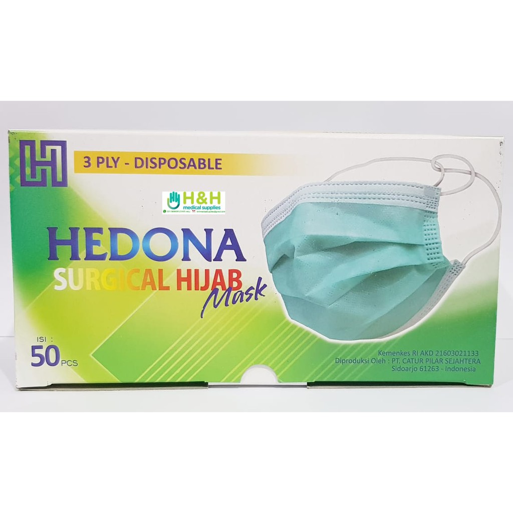 Masker Earloop 3ply Hedona / Masker Karet