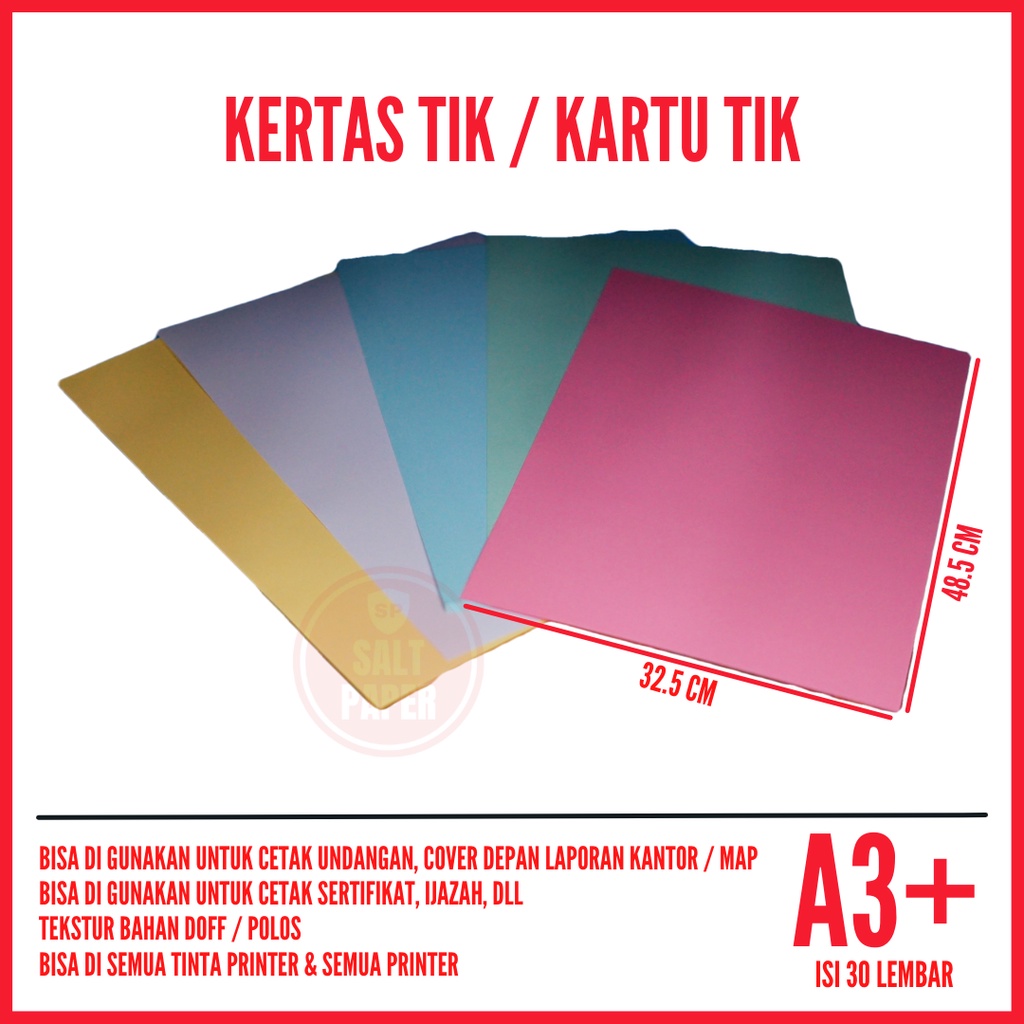 

Karton TIK A3 Plus isi 30 lembar / Kertas TIK A3 Plus