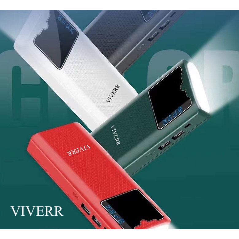 Powerbank VIVERR U8 kapasitas 15.000 mah fast charging for universal handphone with 1 LED super besar.