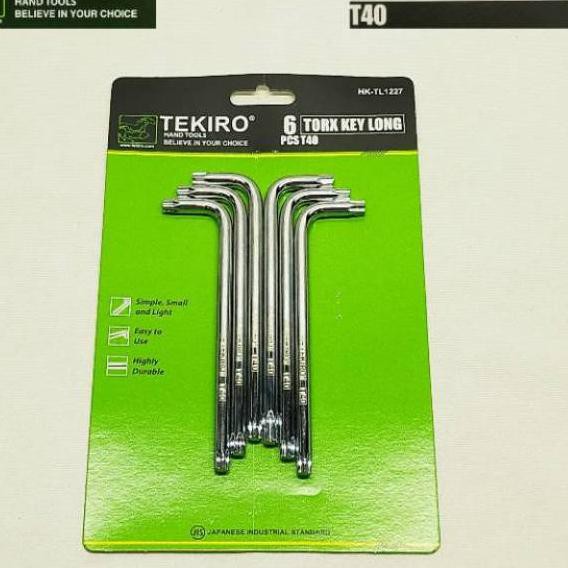 <VN-016ZX> Tekiro Kunci L bintang T40 panjang satuan-Kunci kepala babi honda OriginalTekiro/Torx key