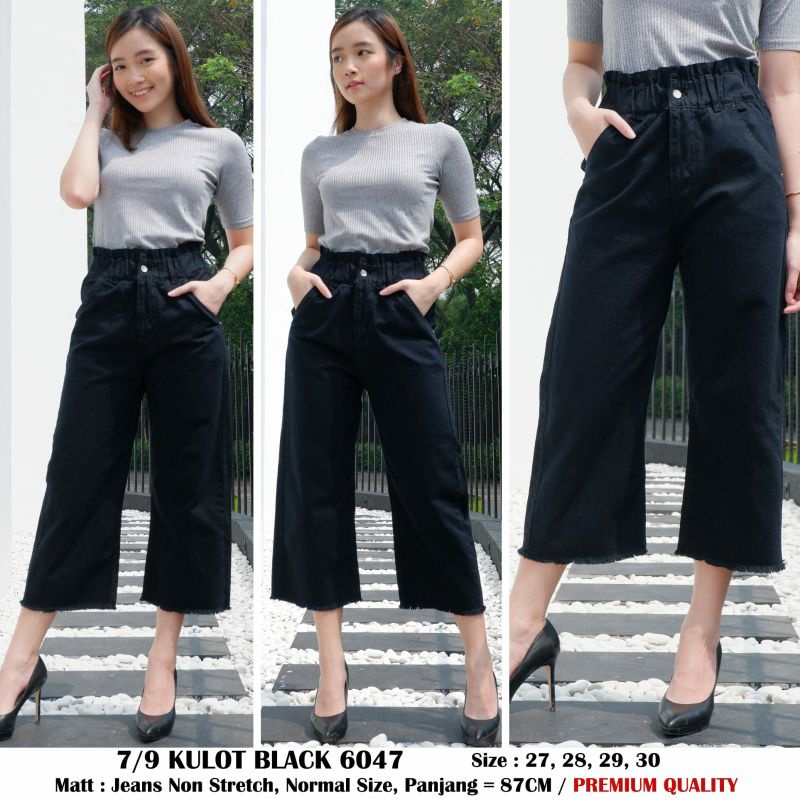 KULOT PINGGANG KARET HITAM 6047