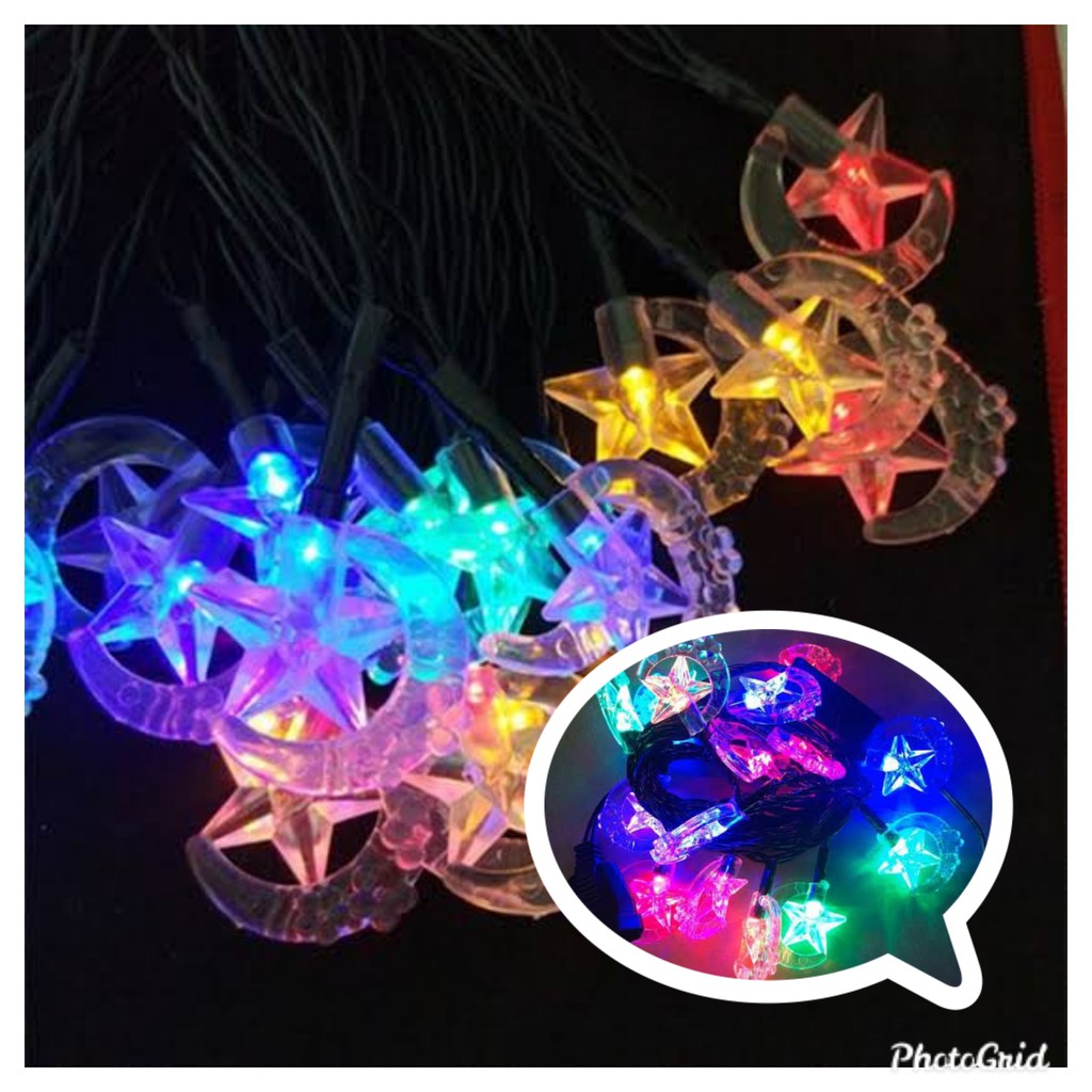 LAMPU KELAP KELIP BULAN BINTANG RAINBOW TUMBLR