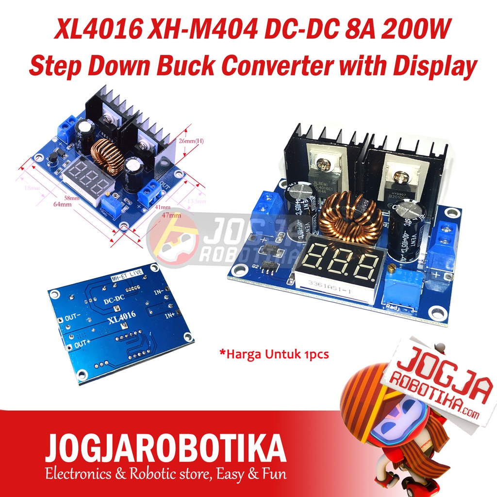Jual XL4016 XHM404 DCDC 8A 200W Step Down Buck Converter with Display Shopee Indonesia
