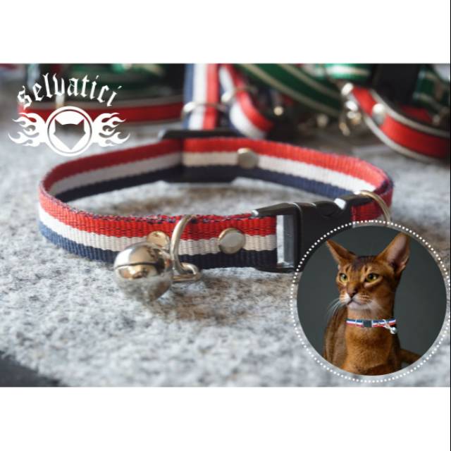 Kalung kucing kalung musang kalung untuk otter bahan nylon free lonceng murah ( selvatici )