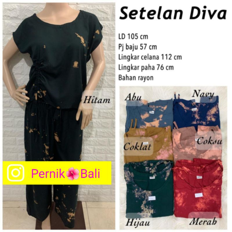 One Set Serut Tie Dye celana Panjang Rayon PernikBali
