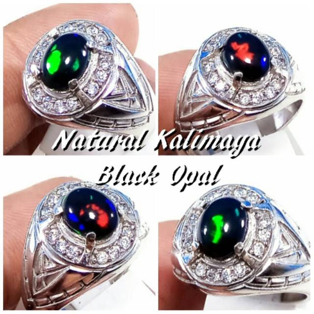 Jual Cincin Batu Akik Permata Natural Kalimaya Kristal Full Jarong Ring Alpaka Shopee Indonesia 6733