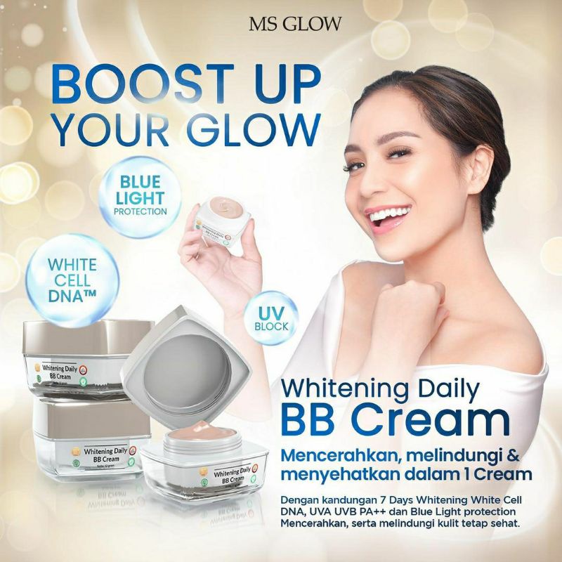 Bb Cream Ms Glow White Cell Dna Terjamin Original Asli!!