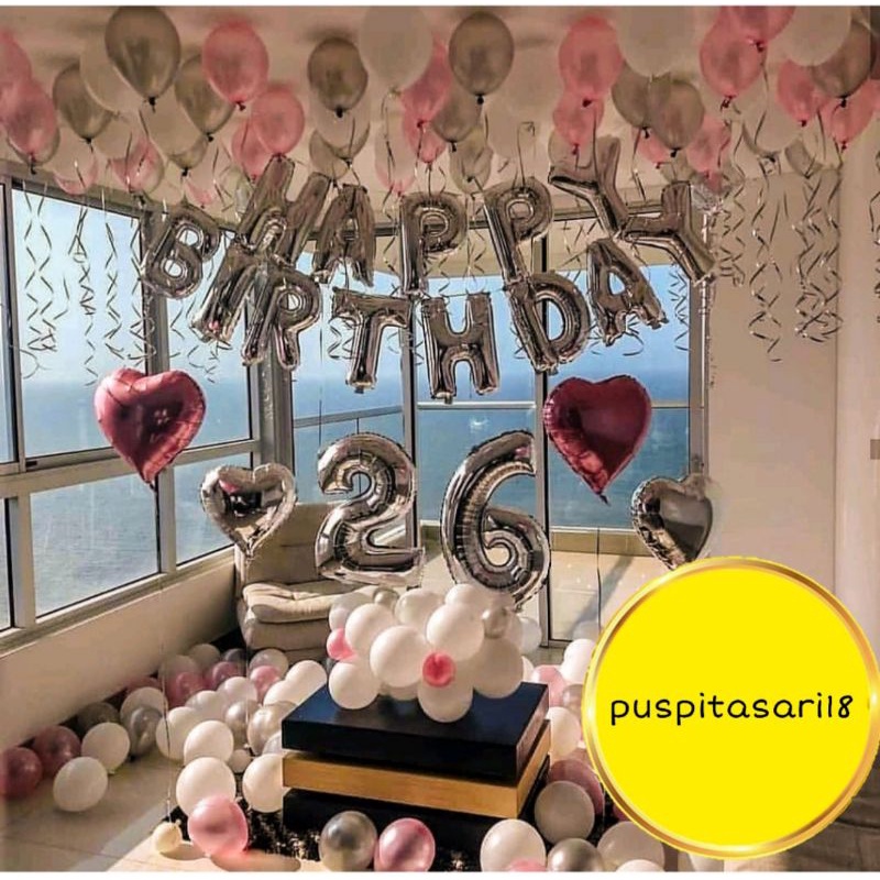 paket dekorasi ulang tahun set pink thema