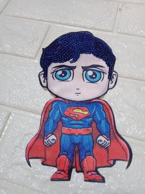 Aplikasi bordir patch superhero Led musik 20 cm full body