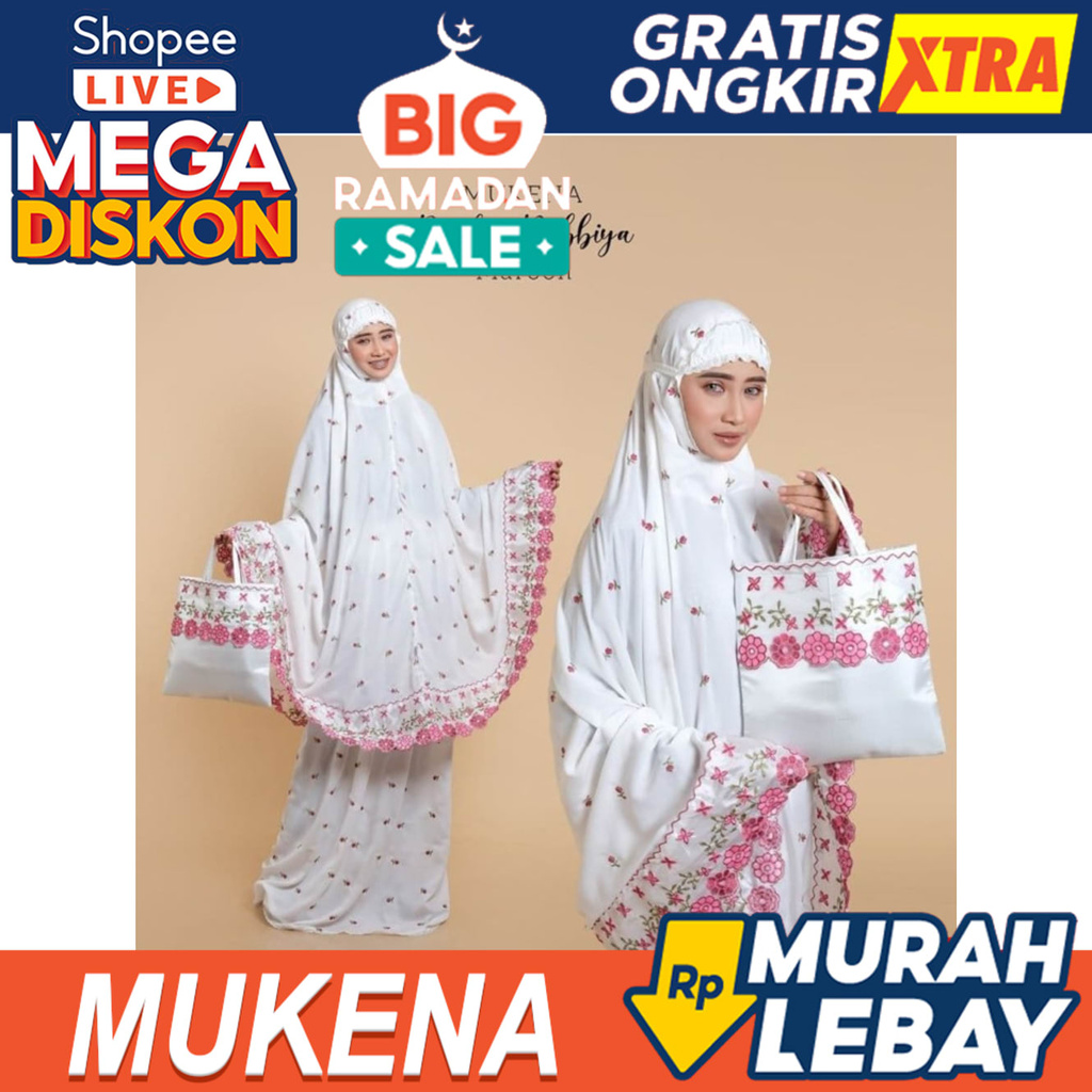 MUKENA DEWASA PUTIH POLOS BORDIR JUMBO MURAH MEWAH MUKENA DEWASA TERBARU KEKINIAN 2021 ADEM RENDA I.