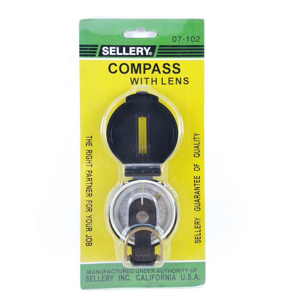 kompas penunjuk arah mata angin compass with lens sellery 07-102