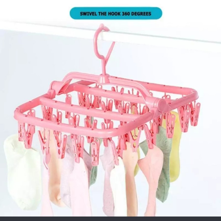 IKILOSHOP Hanger 32 jepit gantungan jemuran baju kaos kaki serbaguna laundry set