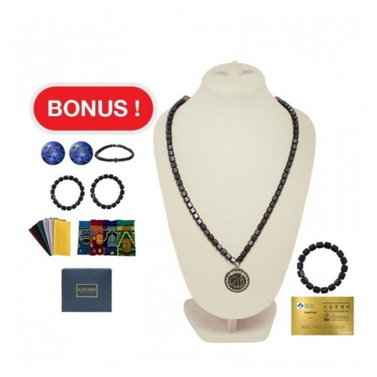 NEW AZHIKRA Tasbih Gwisamunsok ORIGINAL ASLI - AZIKRA Blackjade Kalung Gelang Kesehatan