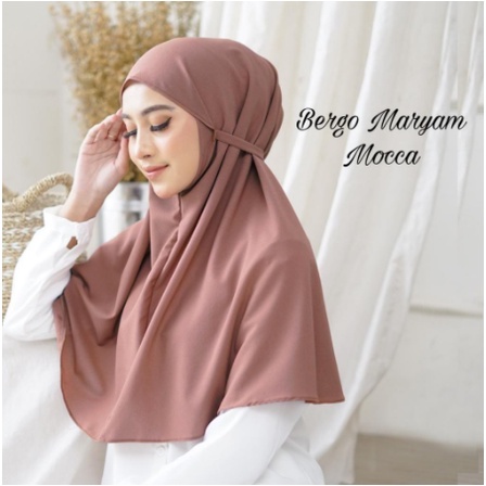 BERGO TALI JILBAB INSTAN BERGO MARYAM KHIMAR INSTANT DIAMOND KHIMAR TALI GRADE ORI QUALITY-BERGO MOCCA