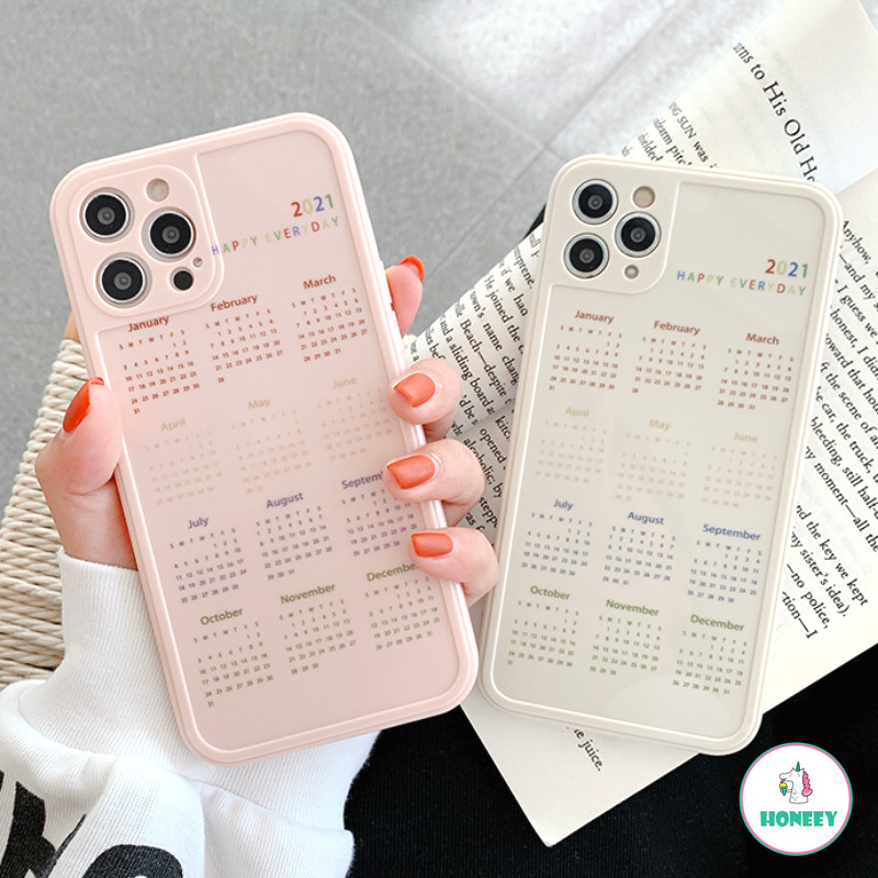 Chic 2021 Calendar Glossy Square Phone Case for IPhone 12