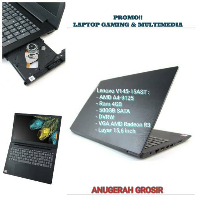 MURAH LAPTOP LENOVO GAMING V145-15AST AMD A4 - 4GB - 500GB