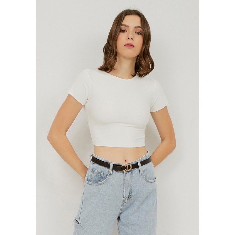 YENNI CROP BASIC PENDEK/CROP BASIC/CROP KOREA PENDEK/CROP TOP