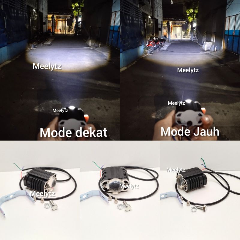 Original IBRIGHT Lampu tembak Laser LED D2 mini kotak 2 mode jauh dekat putih waterproof