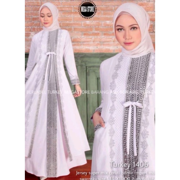 COD ABAYA  PUTIH  TURKI // ABAYA DUBAI. MODEL TERBARU.