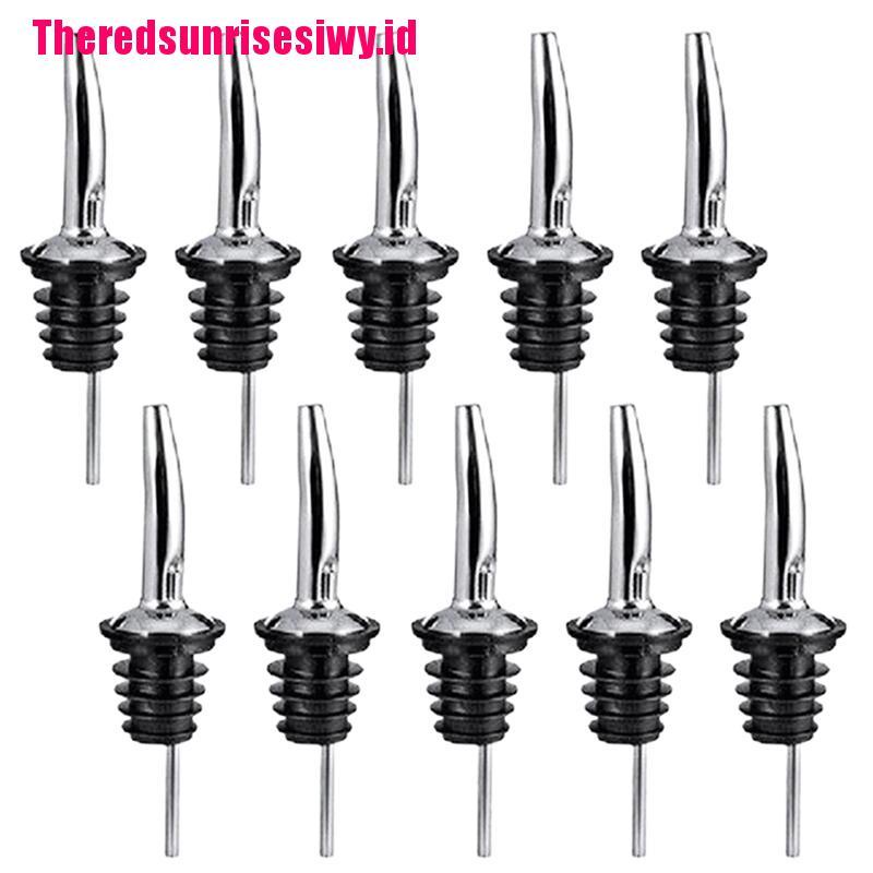 10pcs Stopper Botol Wine / Minuman Keras Bahan Stainless Steel